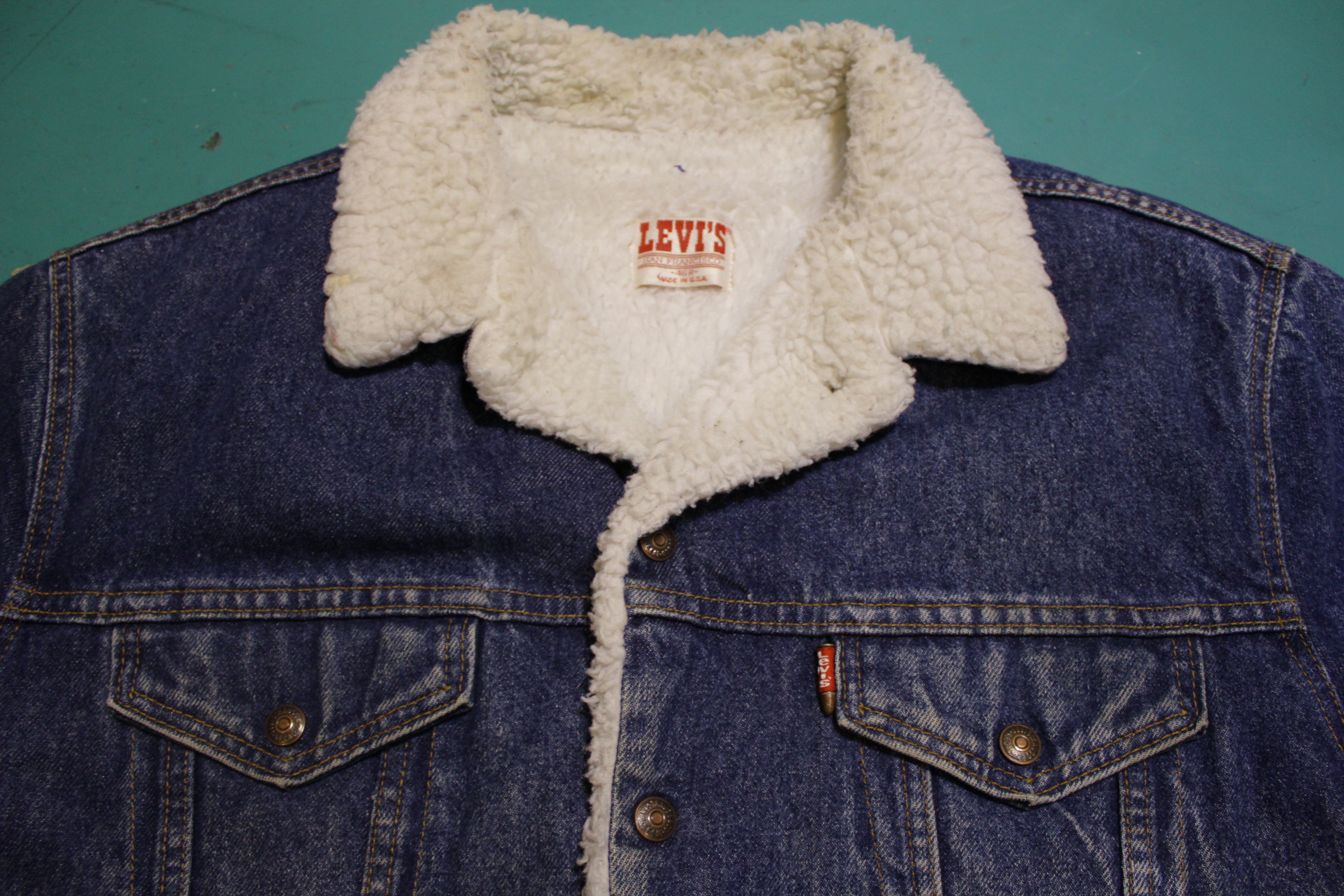 Vintage 1980s Levis Sherpa Lined Denim Jacket Mens Size L/XL - Etsy